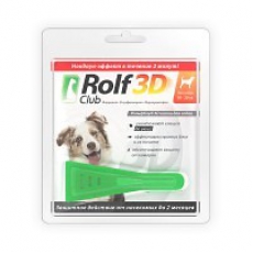 RolfСlub 3D Капли от клещей и блох для собак 10-20кг